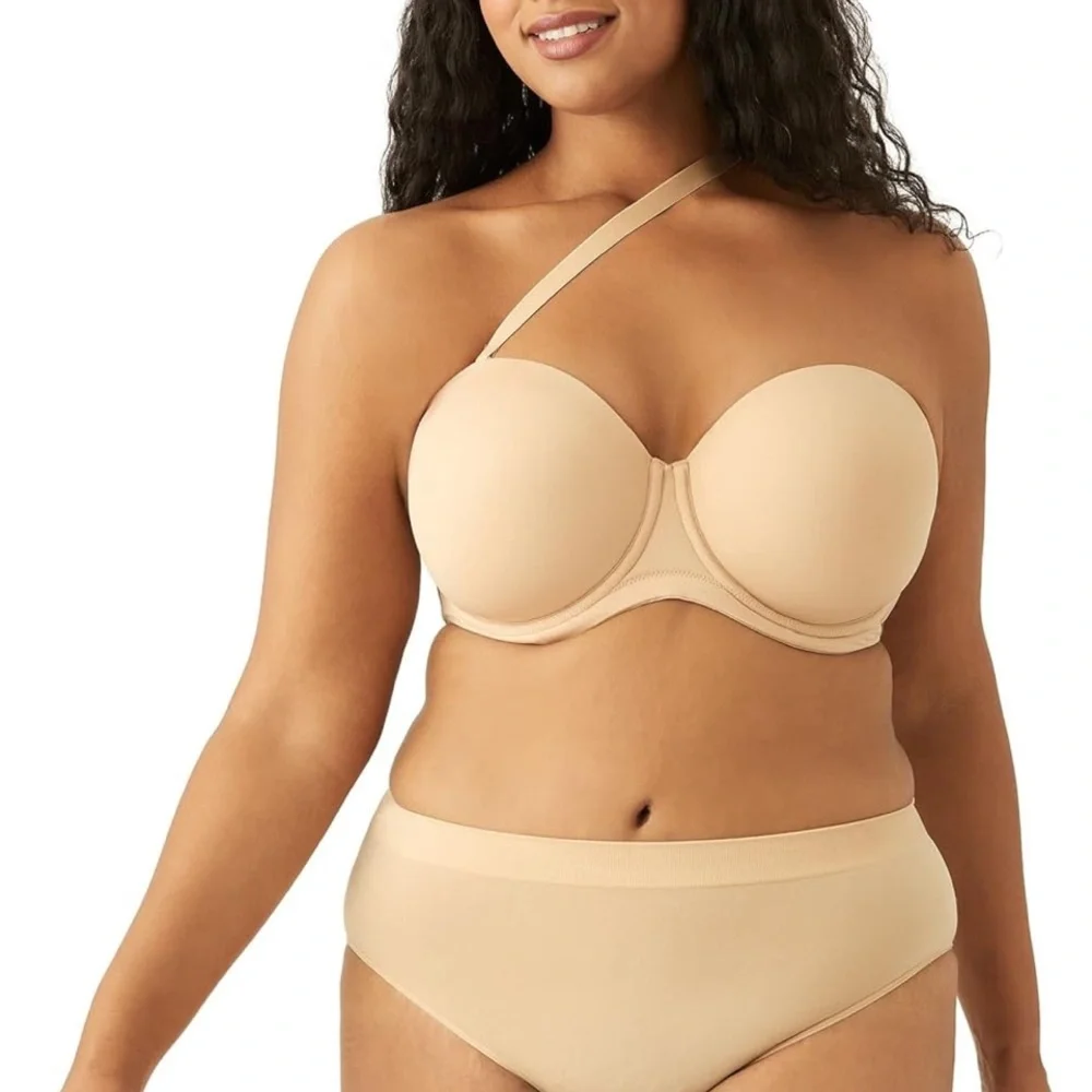 Wacoal Tan Seamless Strapless Bra with Sweetheart Neckline - Picture 10 of 16